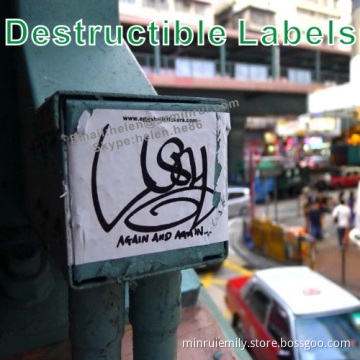 Custom Printed Ultra Destructible Vinyl Sticker Labels,tamper Evident Eggshell Label For Products 
